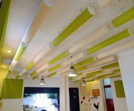 Baffles absorber Rondo - Baffles Absorber Rondo color posée au plafond par suspension