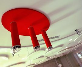 Ambiance Design - Baffles Absorber Rondo color posée au plafond par suspension