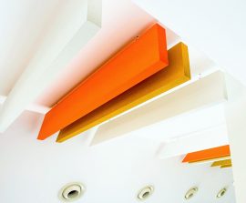 Baffles absorber Design - Baffles Absorber design color posée au plafond par suspension