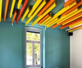 Baffles absorber Linear - Baffle Absorber Linear color posée au plafond par collage